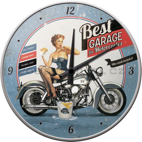 Nástěnné hodiny - Best Garage for Motorcycles